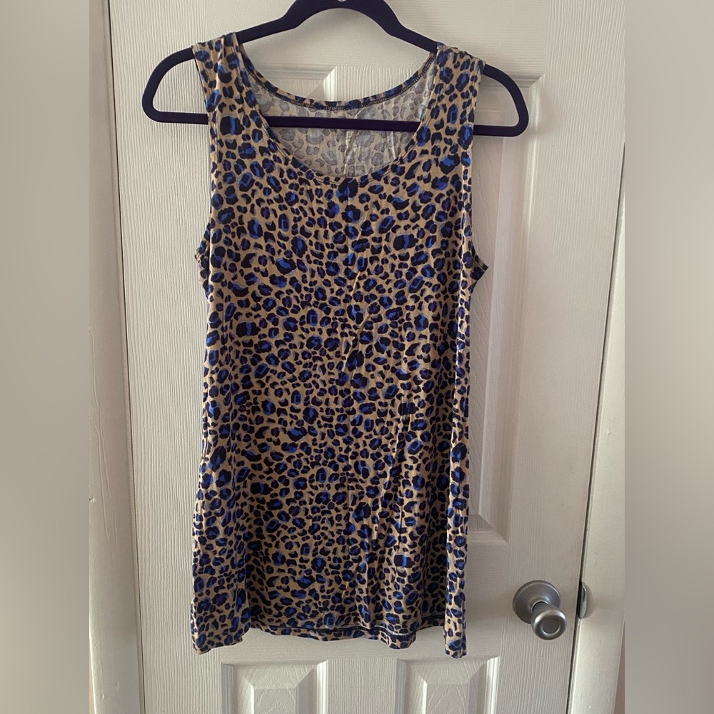 Logo Leopard Print Sleeveless Top